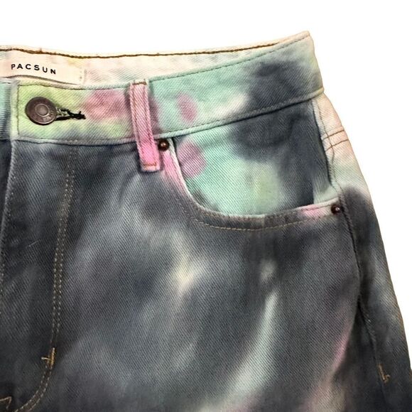 PacSun ~ High Rise Festival Tie Dye Cutoff shorts ~ size 27 - Picture 4 of 12